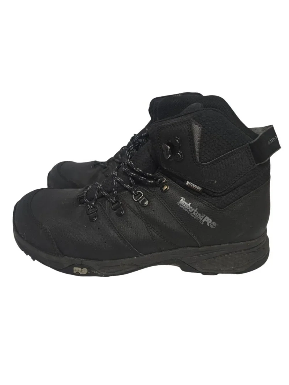 Timberland PRO Men's Mid-Cut Switchback WP Comp Toe Work Boots Black Size 11W